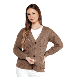 Moteriškas rudas megztinis Livi Moteriškas rudas megztinis Livi