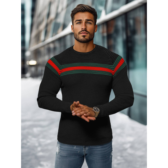 Vyriškas juodas megztinis Omer L/2457 - For men Vyriškas juodas megztinis Omer Sweaters