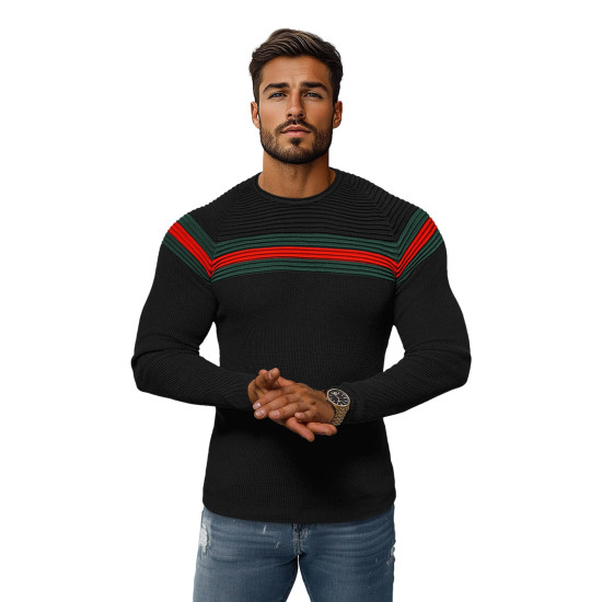 Vyriškas juodas megztinis Omer L/2457 - For men Vyriškas juodas megztinis Omer Sweaters