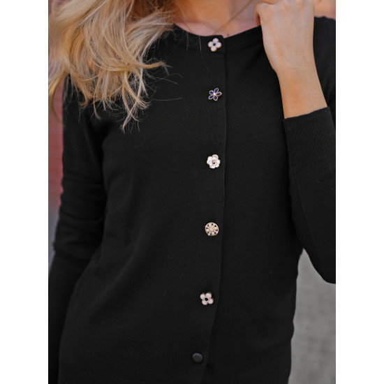 Moteriškas juodas megztinis Cute Moteriški megztiniai