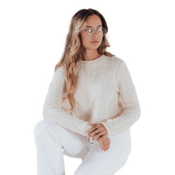 Moteriškas baltas megztinis Bravina  Moteriškas baltas megztinis Bravina
