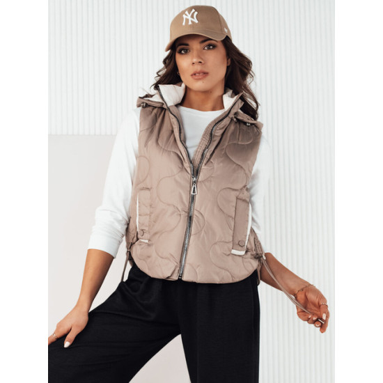 Women's brown hooded vest Teros Women's waistcoats