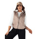 Women's brown hooded vest Teros Women's waistcoats