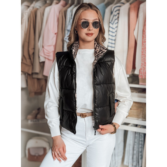 Moteriška juoda dvipusė liemenė Puff TY4822 - Moterims Moteriška juoda dvipusė liemenė Puff Moteriškos liemenės