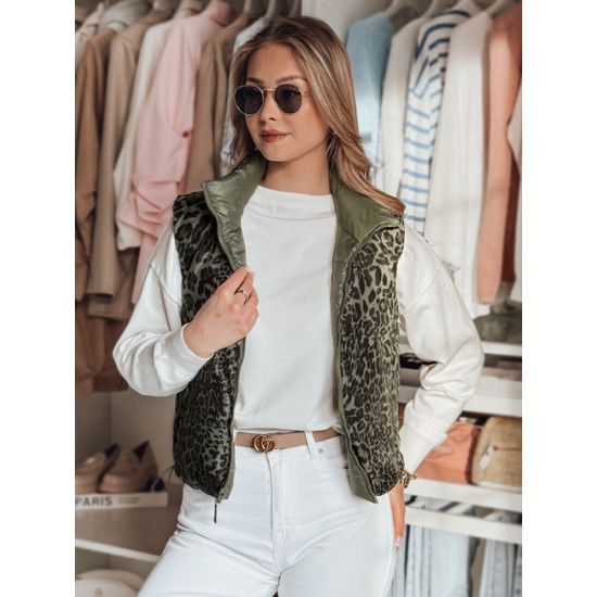 Moteriška žalia dvipusė liemenė Puff TY4824 - Moterims Moteriška žalia dvipusė liemenė Puff Moteriškos liemenės