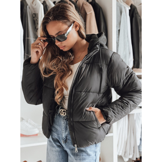 Moteriška juoda žieminė striukė Glam TY4950 - Moterims Moteriška juoda žieminė striukė Glam Moteriškos striukės