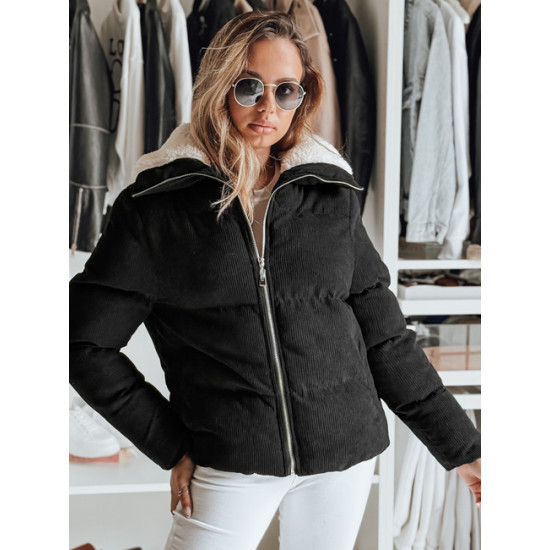 Moteriška žieminė juoda striukė Trendy Moteriškos striukės