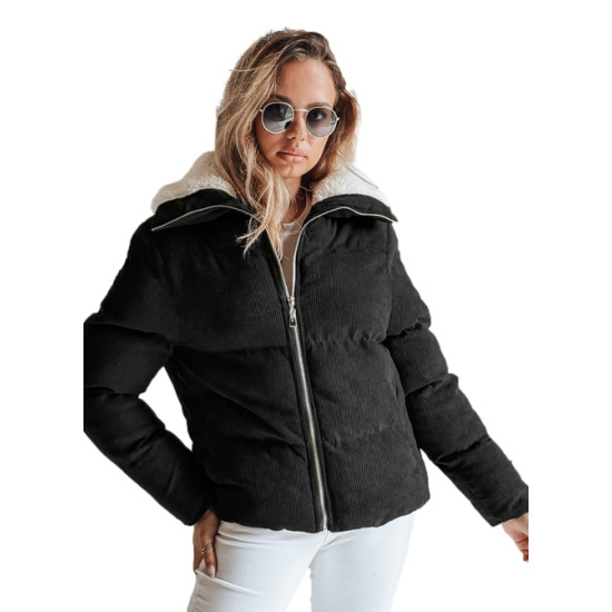 Moteriška žieminė juoda striukė Trendy Moteriškos striukės