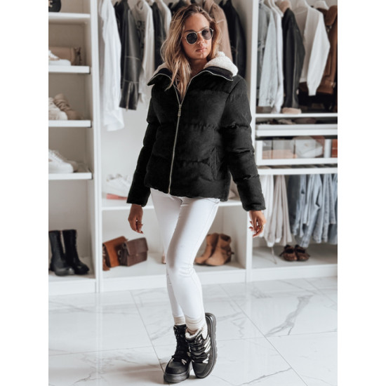 Moteriška žieminė juoda striukė Trendy Moteriškos striukės