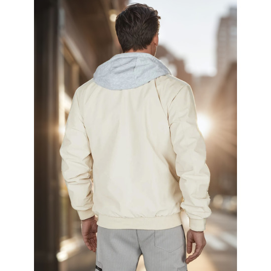 Men's white bomber jacket Edmin TX5020 - Men's Jackets and Coats Men's white bomber jacket Edmin TX5020