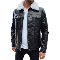 Vyriška juoda odinė striukė Rocks