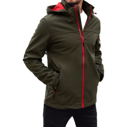 Vyriška tamsiai žalia striukė su gobtuvu Retro