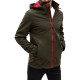 Men's dark green hooded jacket Retro