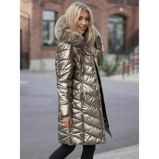 Auksinės spalvos žieminė moteriška striukė Marisa JS/16M9100/403Z