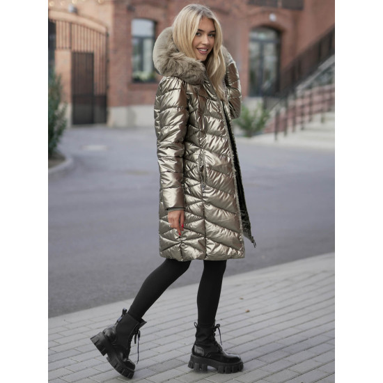 Auksinės spalvos žieminė moteriška striukė Marisa JS/16M9100/403Z