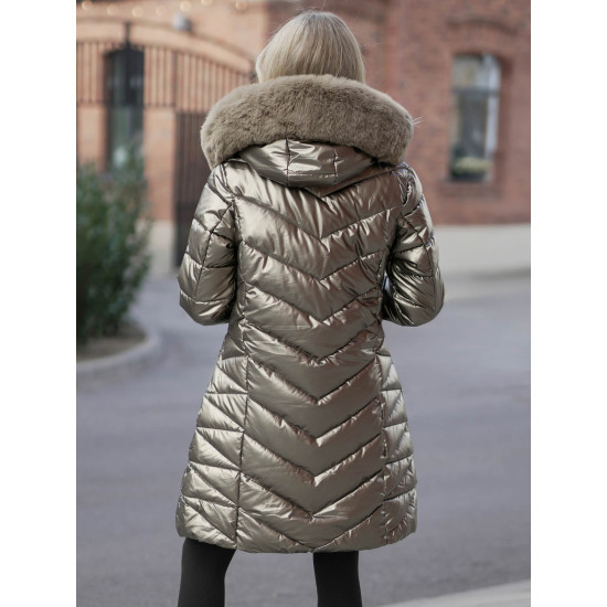 Auksinės spalvos žieminė moteriška striukė Marisa JS/16M9100/403Z