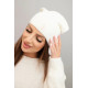 Moteriška baltos spalvos kepurė Ronda Piršinės, šalikai, kepurės ir kt.