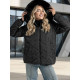 Moteriška juoda žieminė striukė su gobtuvu Levi Moteriškos striukės