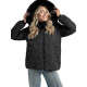 Moteriška juoda žieminė striukė su gobtuvu Levi Moteriškos striukės