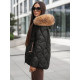 Moteriška juodos spalvos striukė su juodu kailiuku Mona Striukės