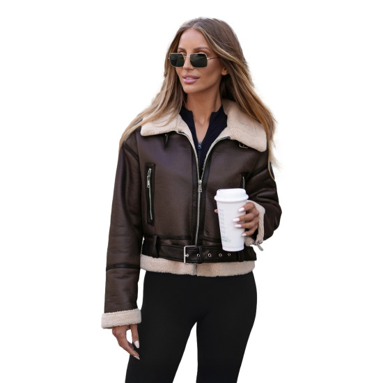 Moteriška juoda odinė striukė Alani JS/11Z8256 - Akcija Moteriška juoda odinė striukė Alani Striukės