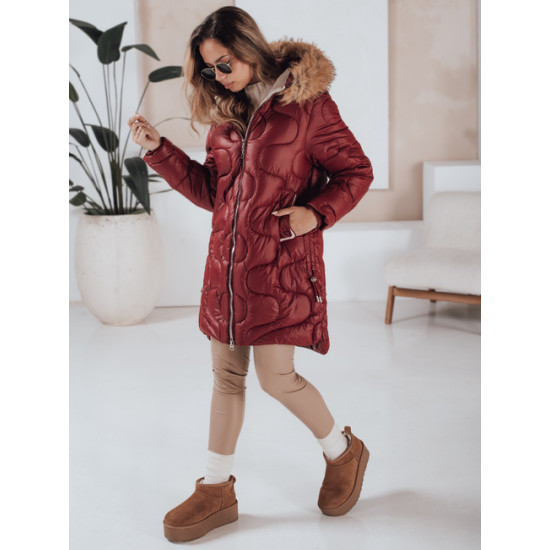Moteriška žieminė bordo spalvos striukė Varel TY4935 - Moterims Moteriška žieminė bordo spalvos striukė Varel Moteriškos striukės