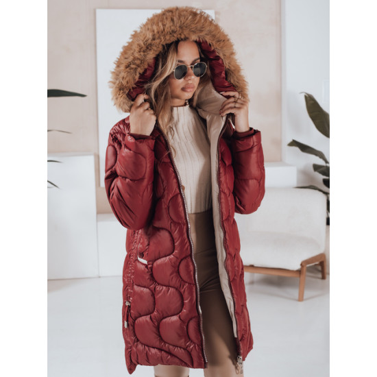 Moteriška žieminė bordo spalvos striukė Varel TY4935 - Moterims Moteriška žieminė bordo spalvos striukė Varel Moteriškos striukės