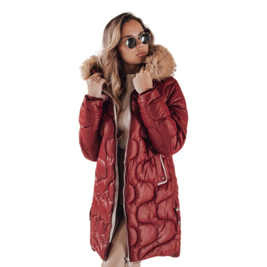 Moteriška žieminė bordo spalvos striukė Varel TY4935 - Moterims Moteriška žieminė bordo spalvos striukė Varel Moteriškos striukės