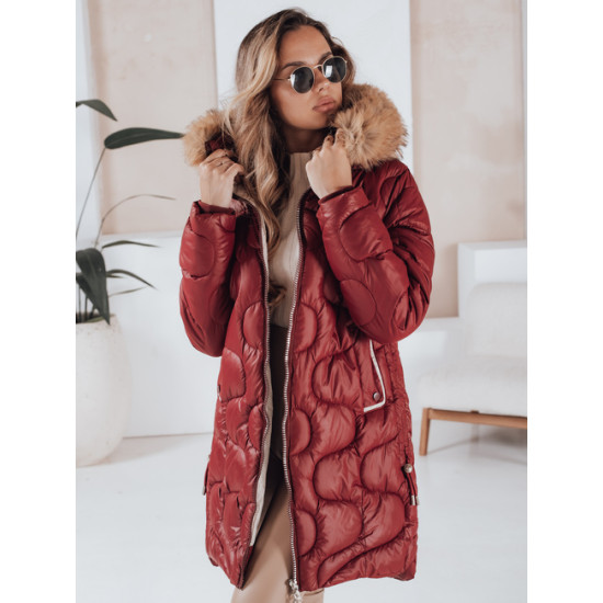 Moteriška žieminė bordo spalvos striukė Varel TY4935 - Moterims Moteriška žieminė bordo spalvos striukė Varel Moteriškos striukės