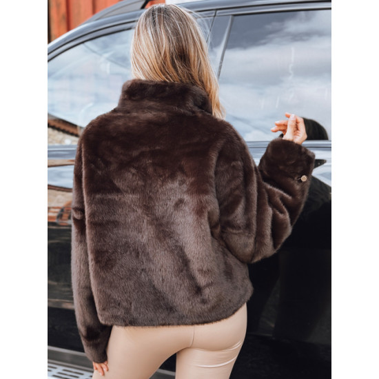 Moteriškas tamsiai rudas  trumpas kailinis paltas Ariel Moteriškos striukės