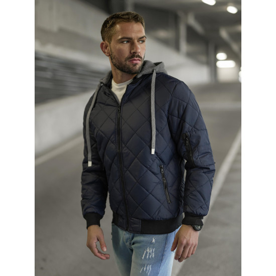 Tamsiai mėlyna vyriška striukė su gobtuvu Lator JS/8M986/215