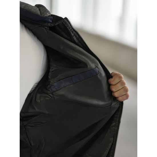 Tamsiai mėlyna vyriška striukė su gobtuvu Lator JS/8M986/215