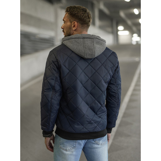 Tamsiai mėlyna vyriška striukė su gobtuvu Lator JS/8M986/215