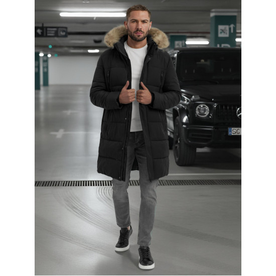 Vyriška juodos spalvos žieminė striukė Fred JS/25M9803/392