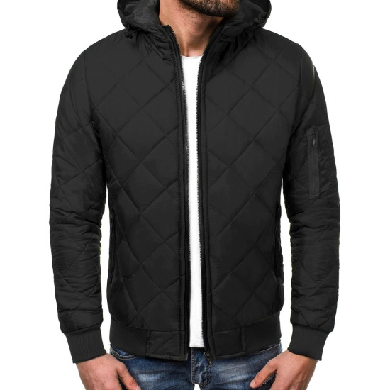 Vyriška pavasarinė - rudeninė striukė juodos spalvos Karl Rudeninės / Pavasarinės