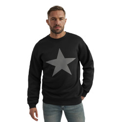 Vyriškas juodas džemperis be gobtuvo Star
