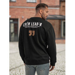 Vyriškas juodas džemperis be gobtuvu Crew
