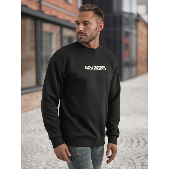 Vyriškas juodas džemperis be gobtuvu Mafia Džemperiai su užrašais