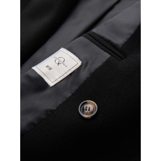 Vyriškas juodas paltas Elegant V4 OM-COWC-0120 - Vyriškos Striukės ir Paltai Vyriškas juodas paltas Elegant Paltai
