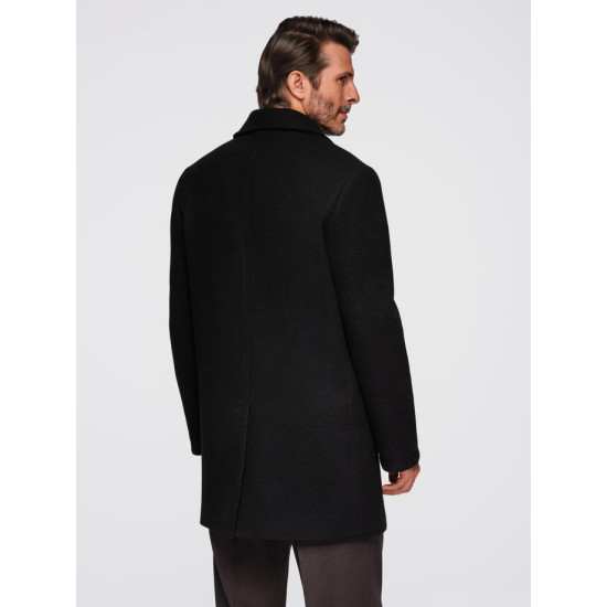 Vyriškas juodas paltas Elegant V4 OM-COWC-0120 - Vyriškos Striukės ir Paltai Vyriškas juodas paltas Elegant Paltai
