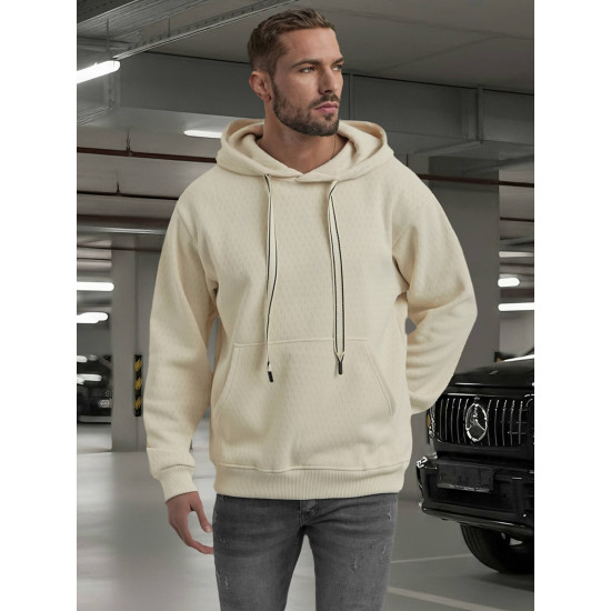 Vyriškas rusvas džemperis su gobtuvu Carla Džemperiai su gobtuvu