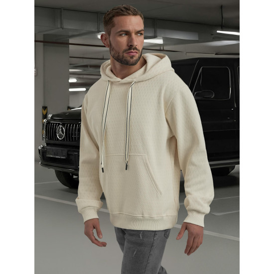 Vyriškas rusvas džemperis su gobtuvu Carla Džemperiai su gobtuvu