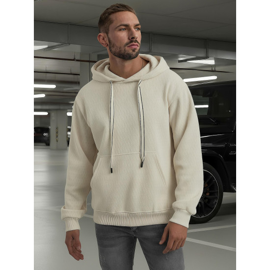 Vyriškas rusvas džemperis su gobtuvu Carla Džemperiai su gobtuvu