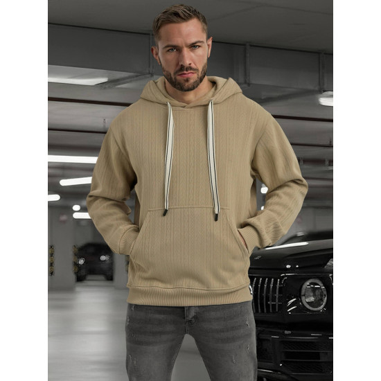 Vyriškas rusvas džemperis su gobtuvu Race Džemperiai su gobtuvu