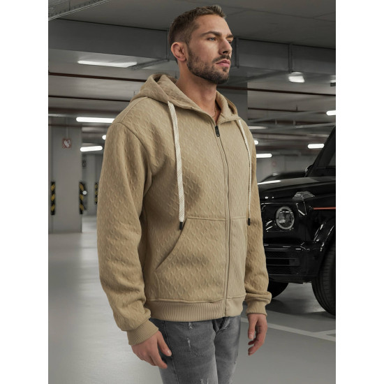 Vyriškas rusvas džemperis su gobtuvu Sport Džemperiai su gobtuvu