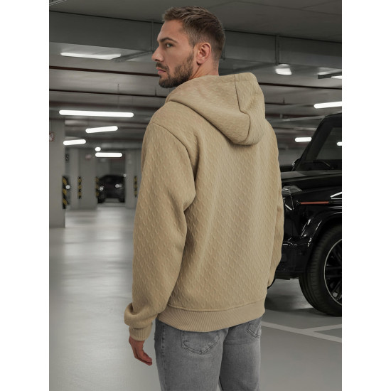 Vyriškas rusvas džemperis su gobtuvu Sport Džemperiai su gobtuvu