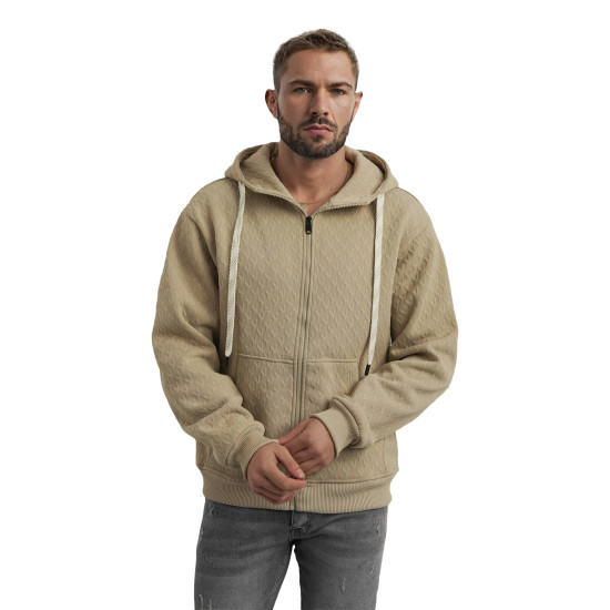 Vyriškas rusvas džemperis su gobtuvu Sport Džemperiai su gobtuvu