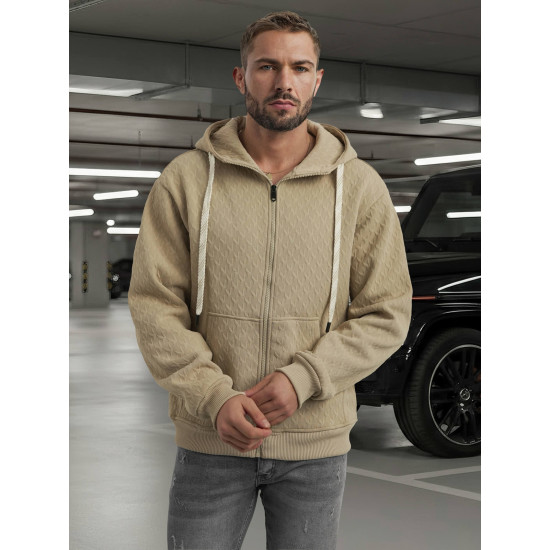 Vyriškas rusvas džemperis su gobtuvu Sport Džemperiai su gobtuvu