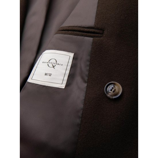 Vyriškas tamsiai rudas paltas Elegant V4 OM-COWC-0120 - Vyriškos Striukės ir Paltai Vyriškas tamsiai rudas paltas Elegant Paltai