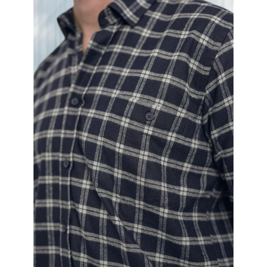 Vyriški tamsiai mėlyni languoti marškiniai Marino Marškiniai